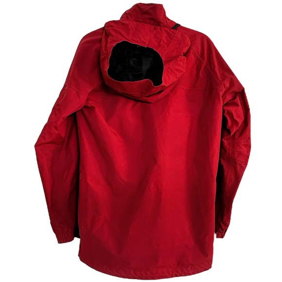 Eddie Bauer Jacket Weatherproof Red & Black 7 Pockets Detachable Hood Sz Small - Picture 2 of 13